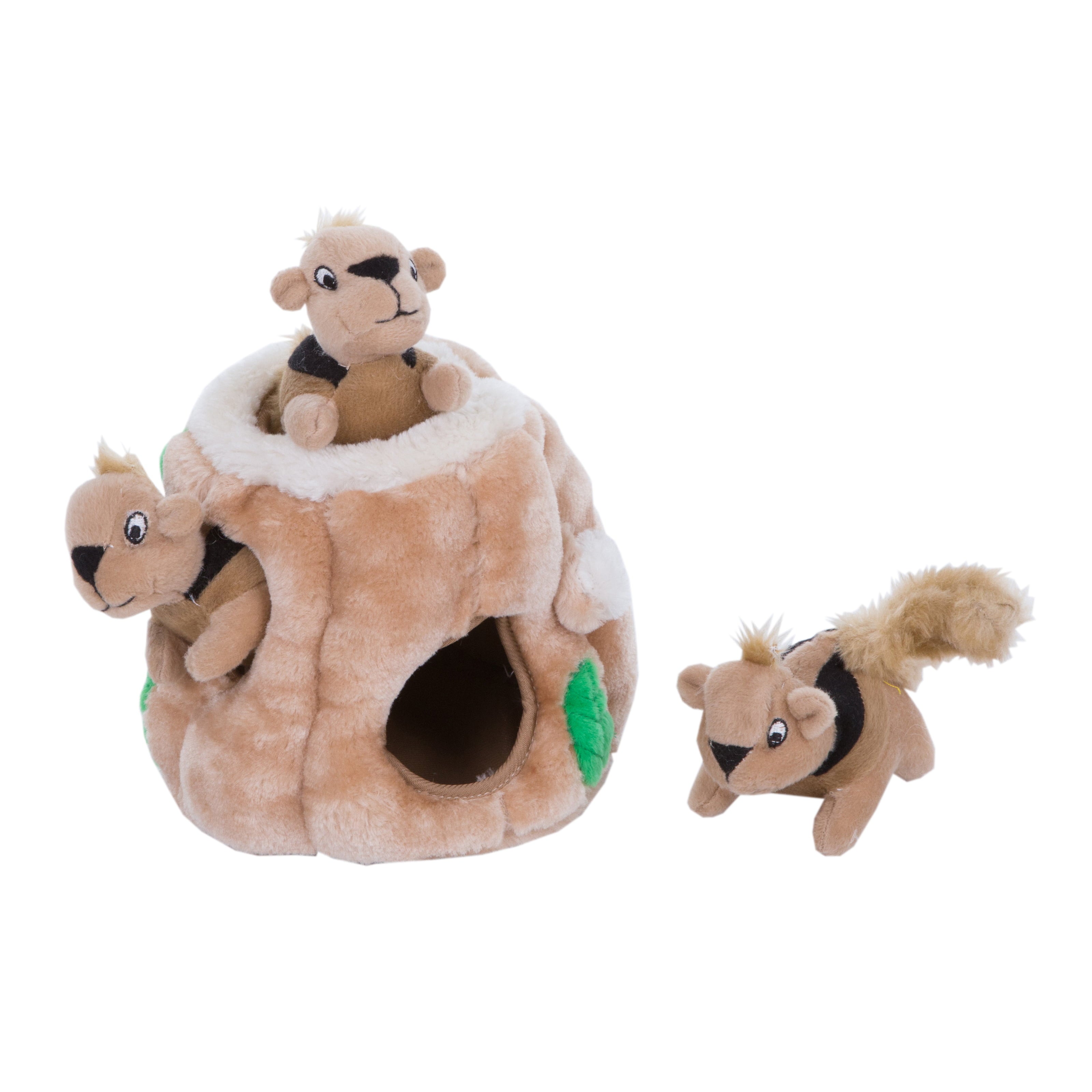 Outward Hound Hide A Squirrel Plush Dog Toy Puzzle， Brown， Small