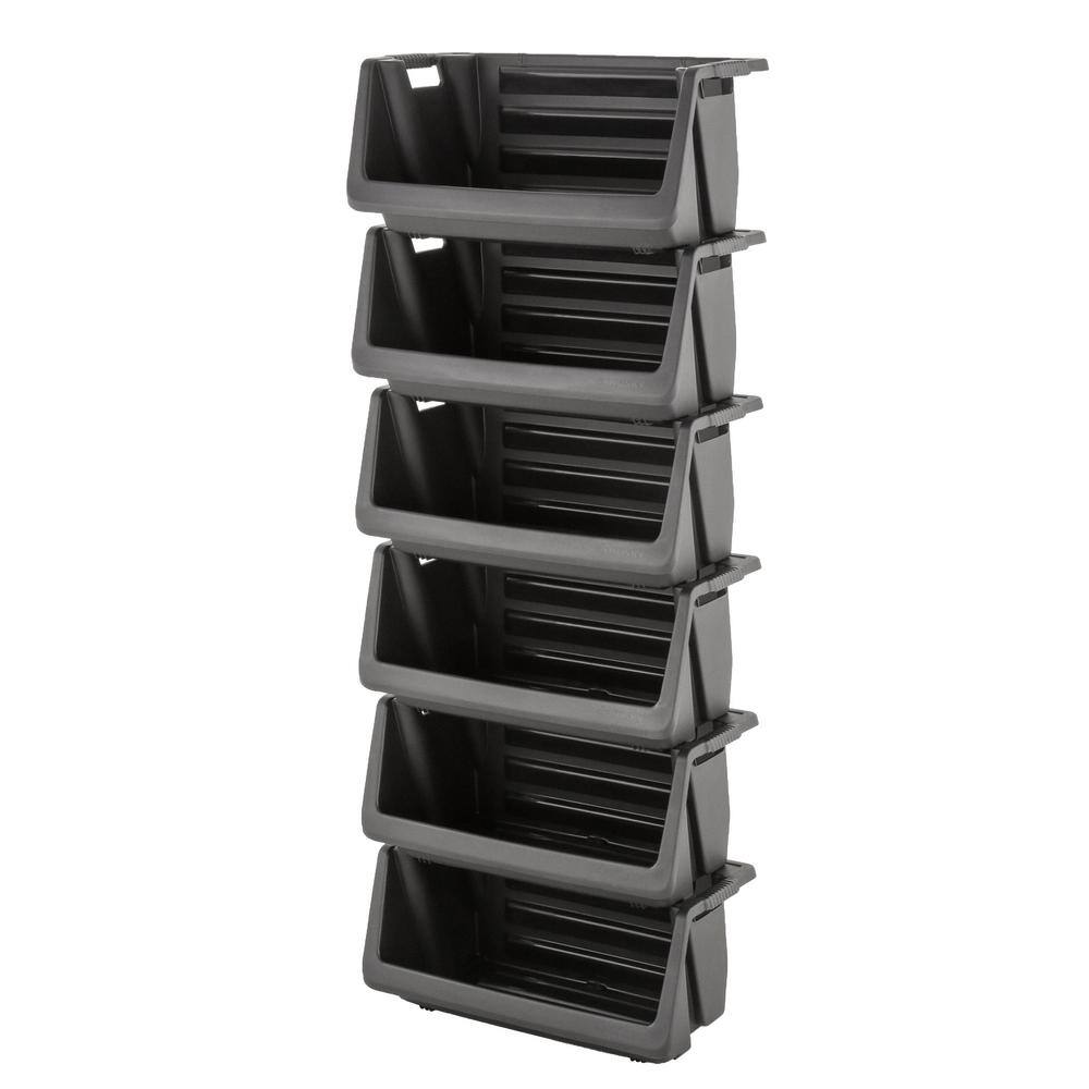 Husky 55 Gallon Stackable Storage Bin in Black 232387