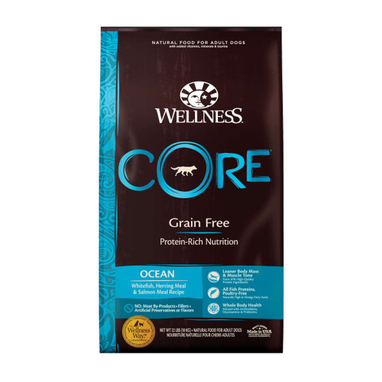 Wellness CORE Grain Free Ocean Dog Food， 24 Lb. Bag