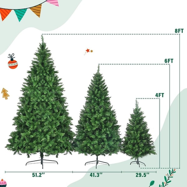 8FT，6FT，4FT PreLit Green Pine Artificial Christmas Tree