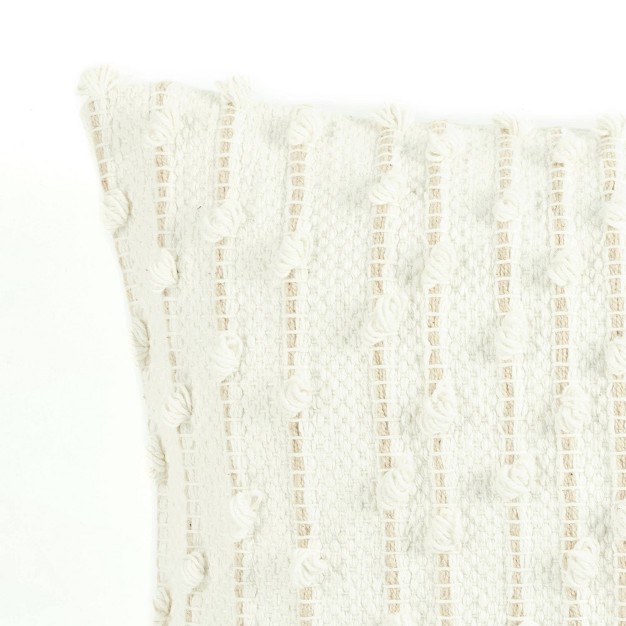 San Woven Lumbar Throw Pillow White Lush D cor