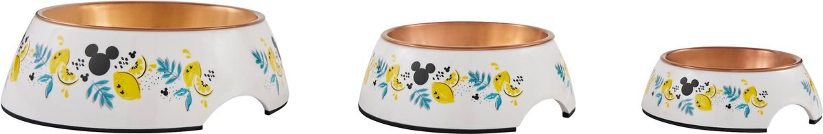 Disney Mickey Mouse Lemon Melamine Stainless Steel Dog and Cat Bowl