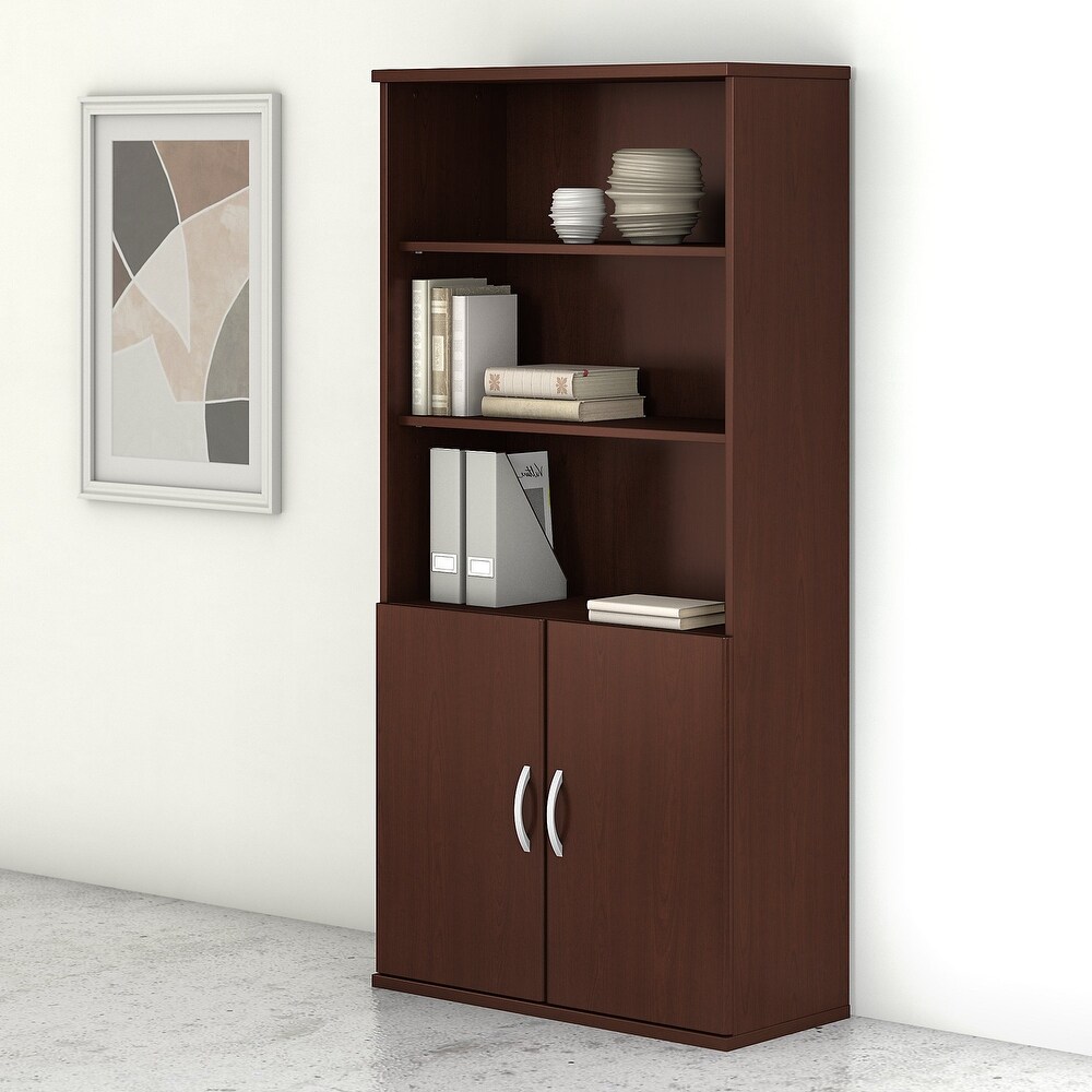 Studio C 5 Shelf Bookcase with Doors by Bush Business Furniture