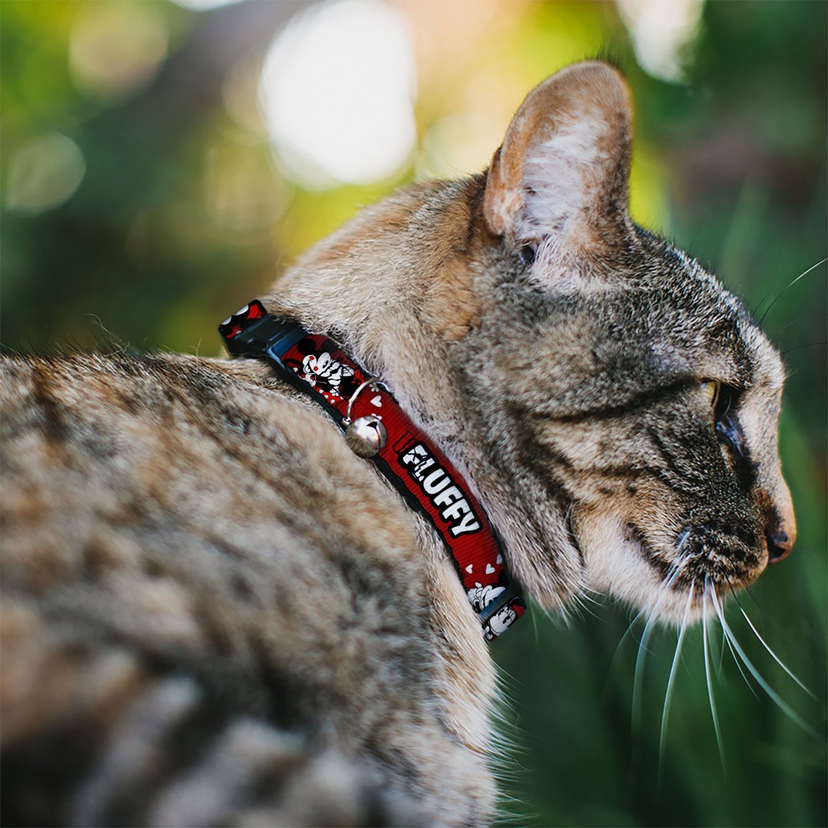 Buckle-Down Disney Mickey and Minnie Hugs and Kisses Poses Personalized Breakaway Cat Collar with Bell