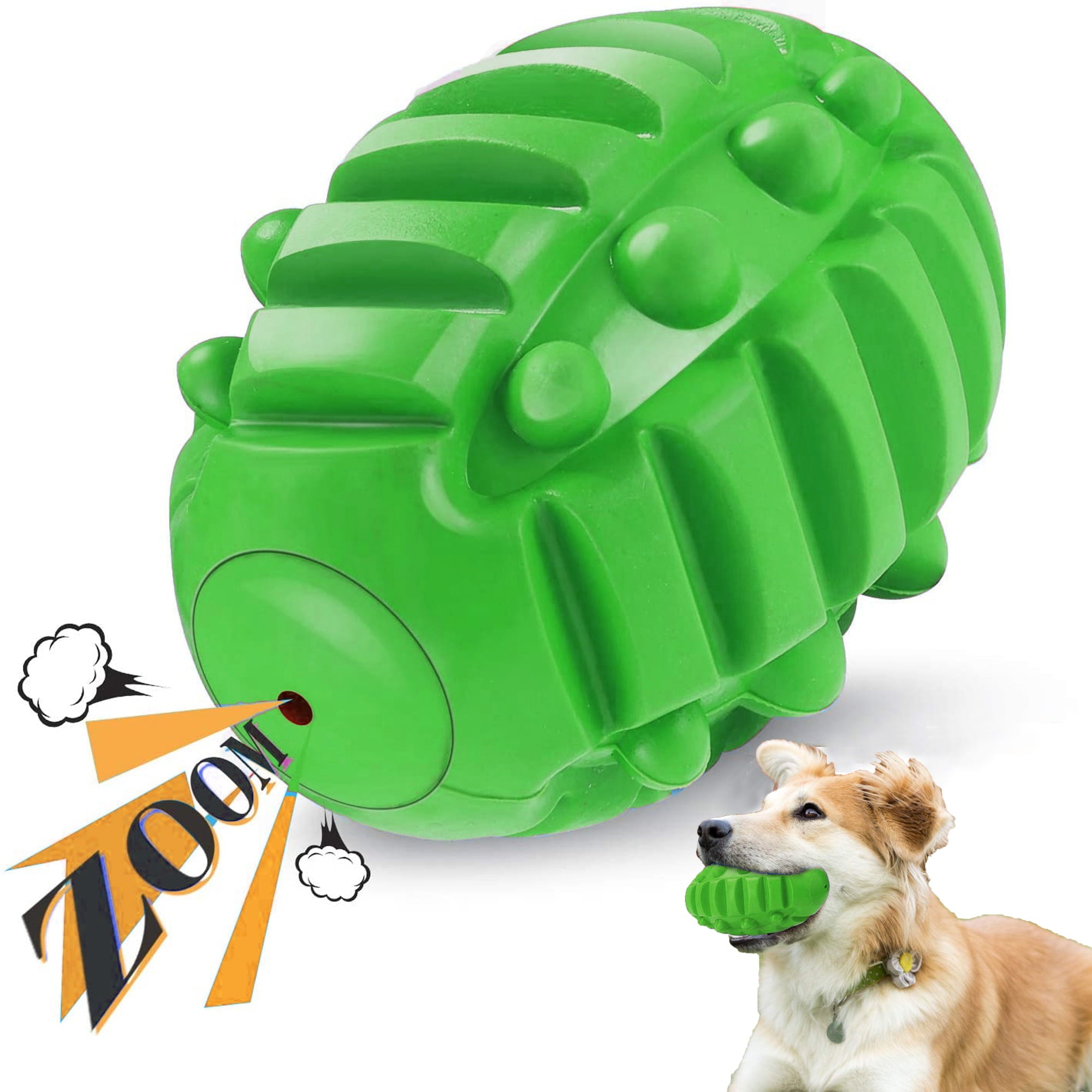 Pet Deluxe Squeaky Dog Ball Toys for Aggressive Chewers Indestructible Durable Tough Big Dogs Chew Toys Floatable Rubber Interactive Pet Toys for Medium andLarge Breeds Dog