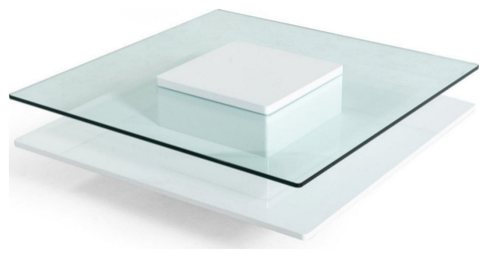 Andreas Modern White Glass Coffee Table   Contemporary   Coffee Tables   by Rustic Home Furniture Deco  Houzz