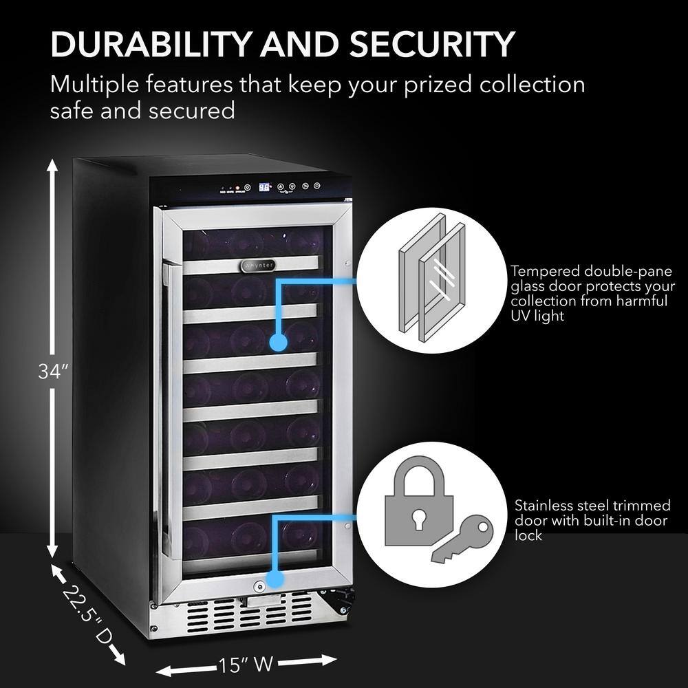 Whynter 33-Bottle Built-In Wine Refrigerator in Stainless Steel BWR-33SD