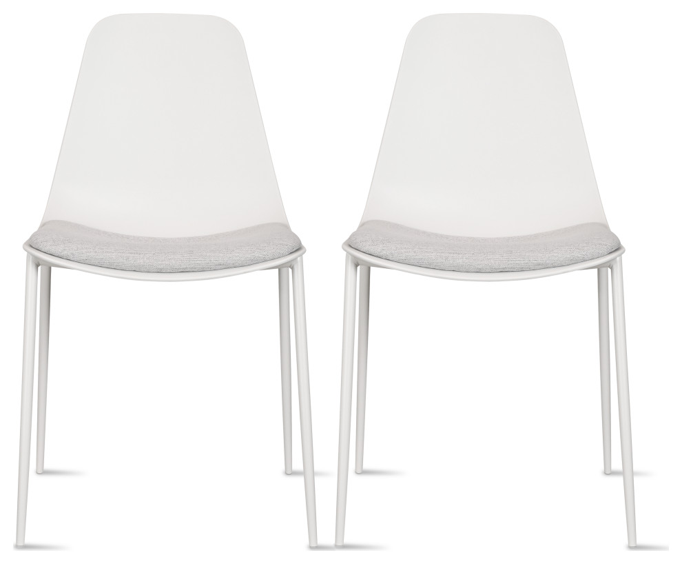 Modern Dining Armless Chairs  Round Seat  Metal Legs  Set of 2   Modern   Dining Chairs   by Daniel Ng  Houzz