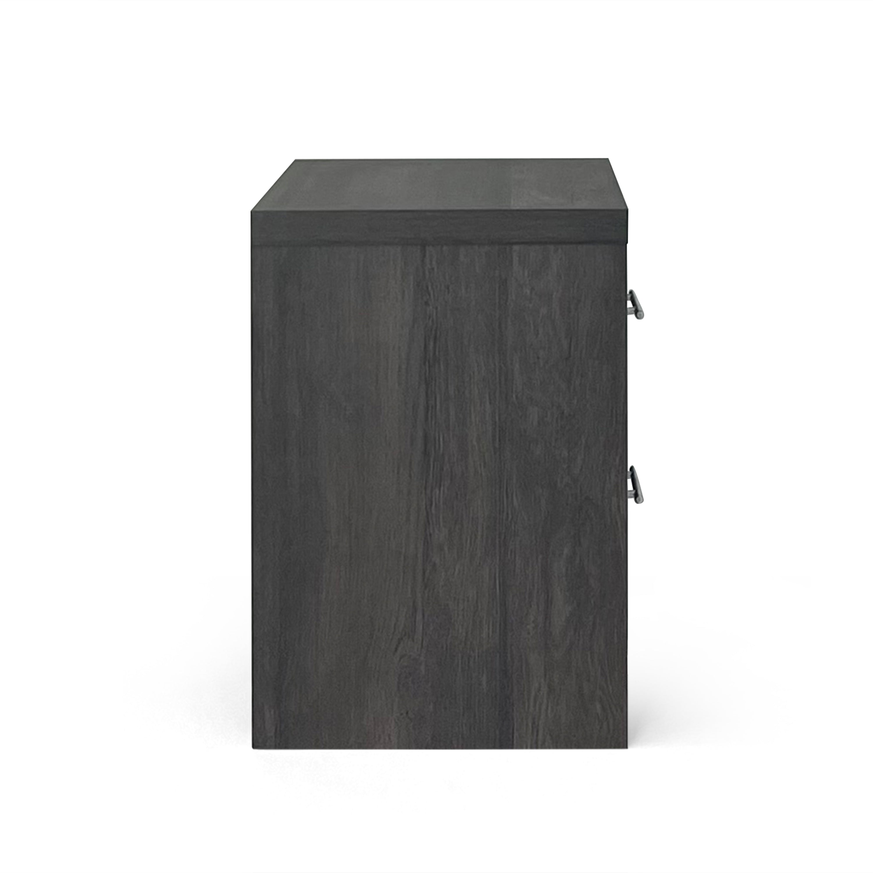 Marlette Modern Faux Wood 2 Drawer Nightstand