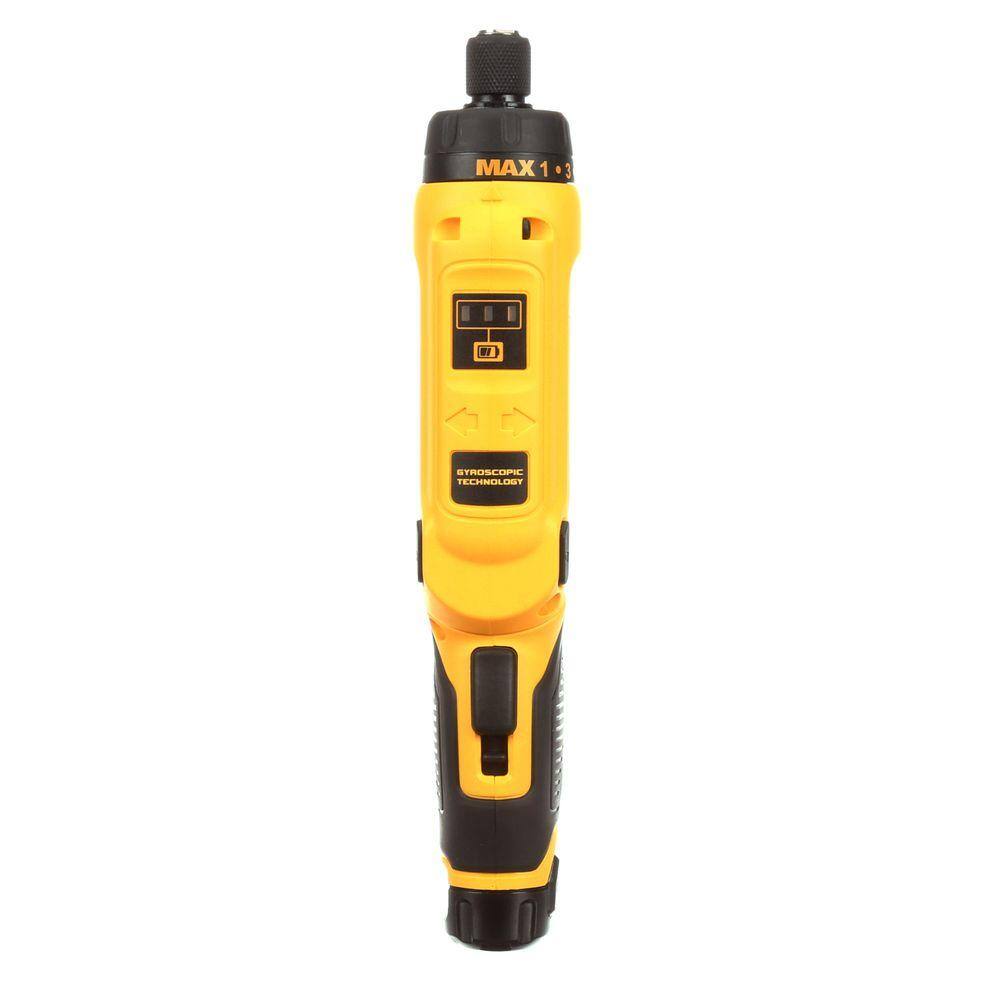 DW 8V MAX Cordless Gyroscopic Screwdriver with Adjustable Handle (2) 1.0Ah Batteries Charger and Bag