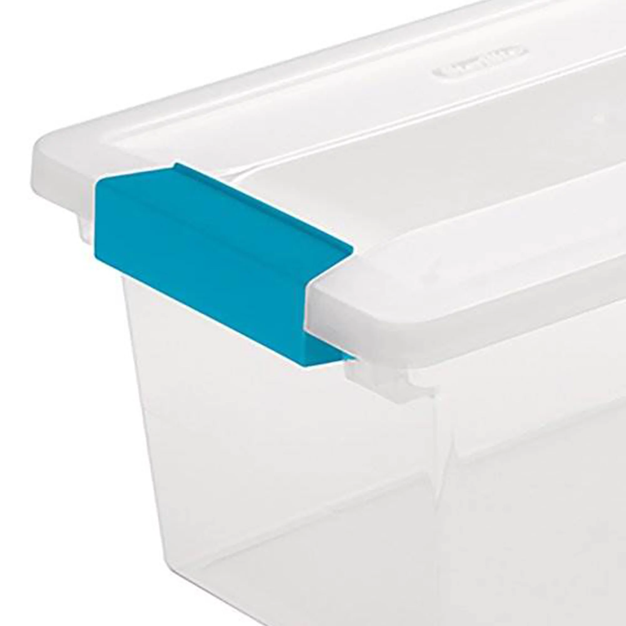 Sterilite Plastic Clip Storage Box Container with Latching Lid， 12 Pack