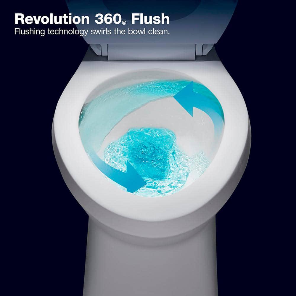 KOHLER Cimarron Rev 360 2piece 128 GPF Single Flush RoundFront Complete Solution Toilet in White Seat Included