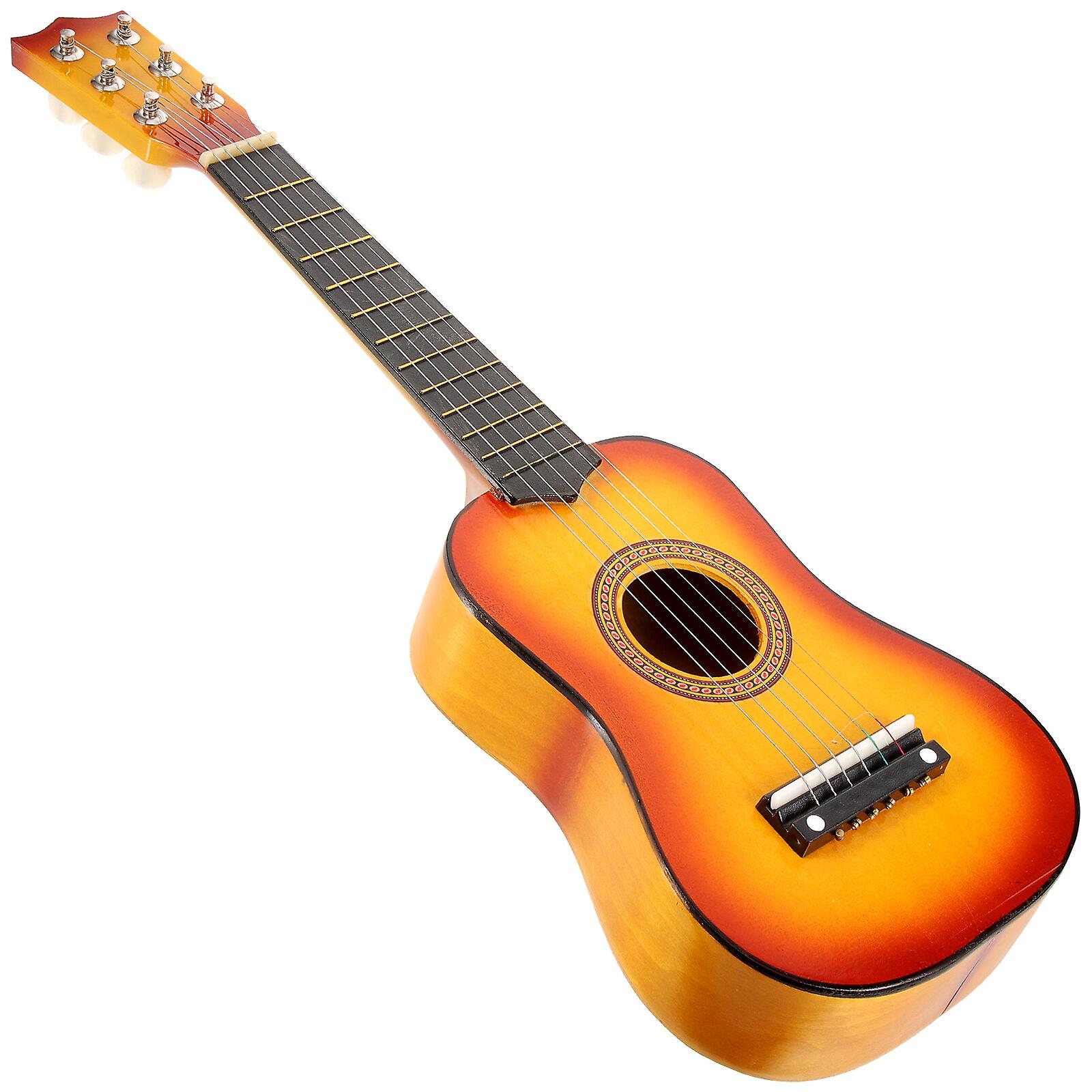 21 Inch Acoustic Guitar Small Size Portable Wooden Guitar For Children Kids (black)