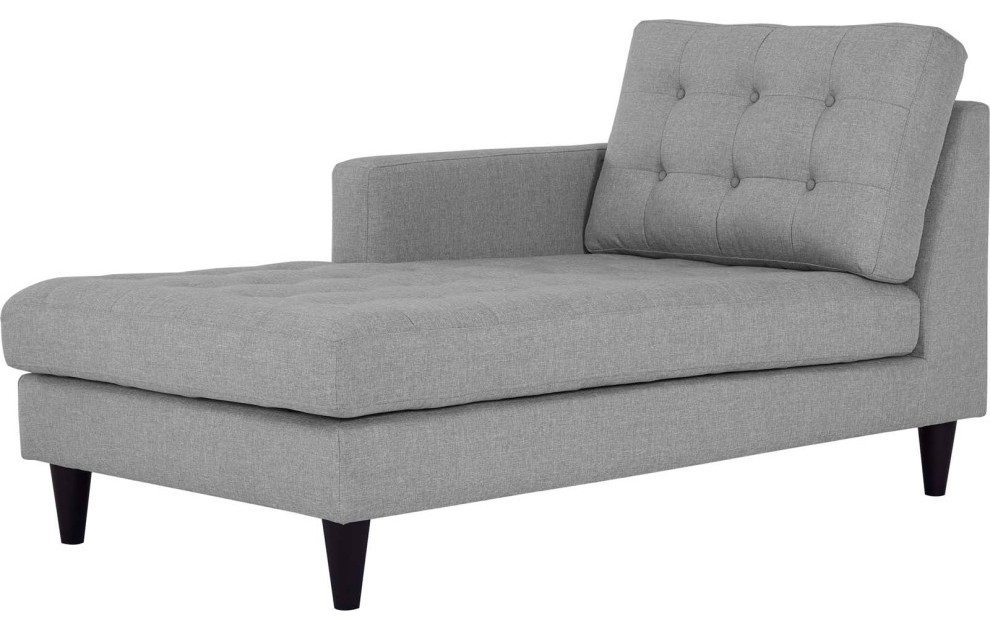 Melanie Light Gray Left  Arm Upholstered Fabric Chaise   Midcentury   Indoor Chaise Lounge Chairs   by V.S.D Furniture  Houzz