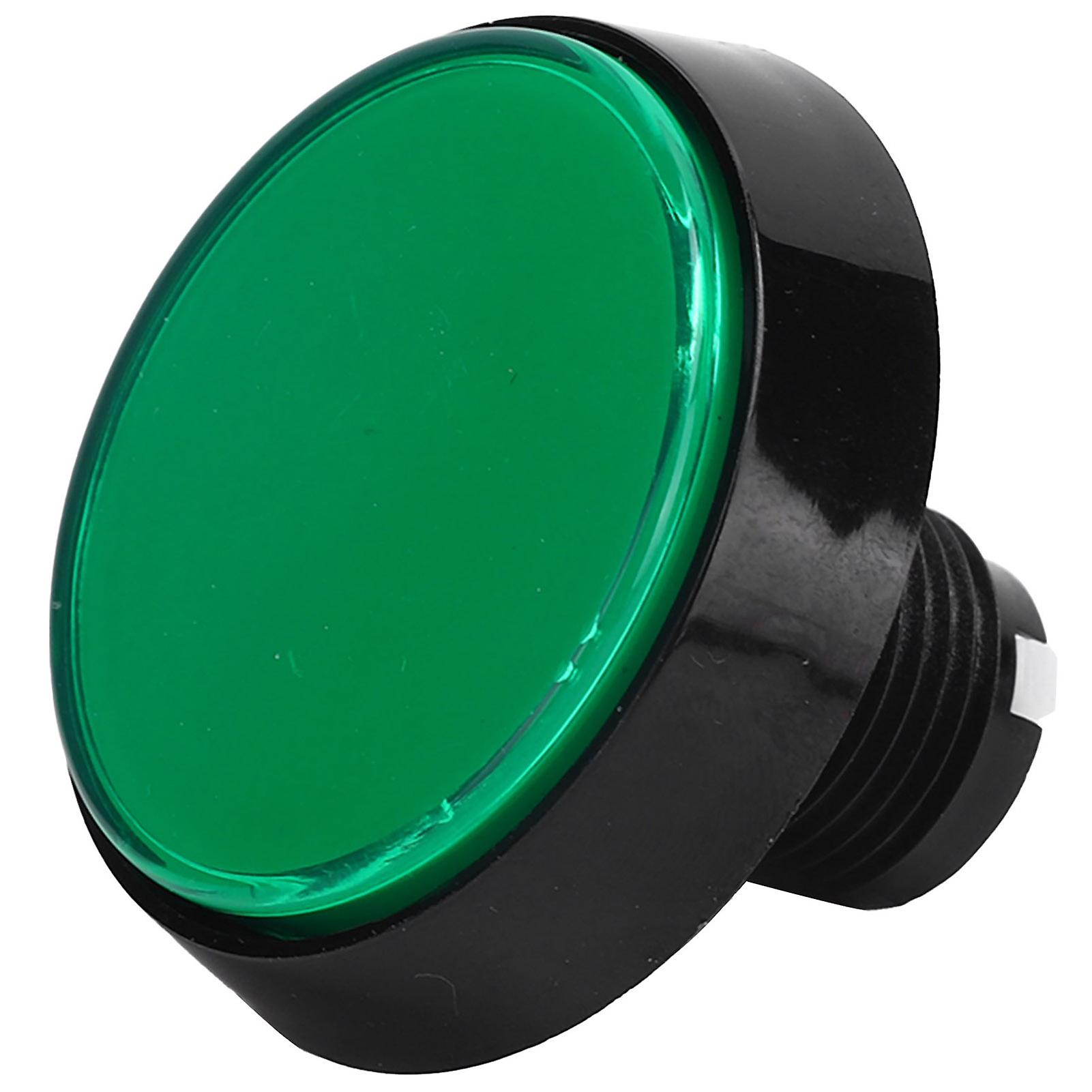 60mm Big Round Flat Button With Led Light 3foot Switch For Crane Machine Game Consolegreen