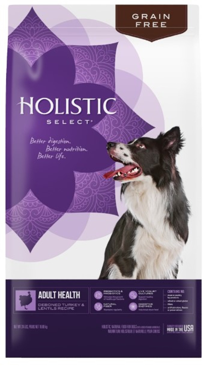 Holistic Select Adult Health Turkey and Lentils Grain Free Dog Food 26 Pounds