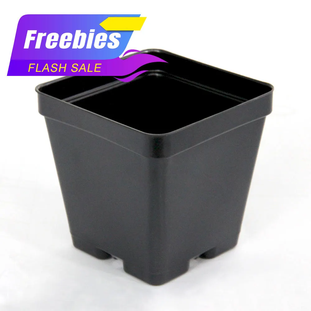 Wholesale Factory Supply Square Black Plastic Lightweight Flower Planting Seedling Gardening Plant Pot