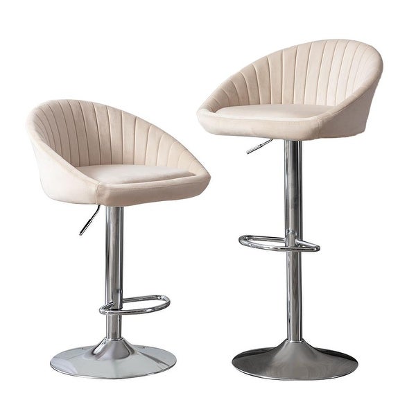 Set of 2 Modern Adjustable Counter Height Bar Stools with Back and Footrest