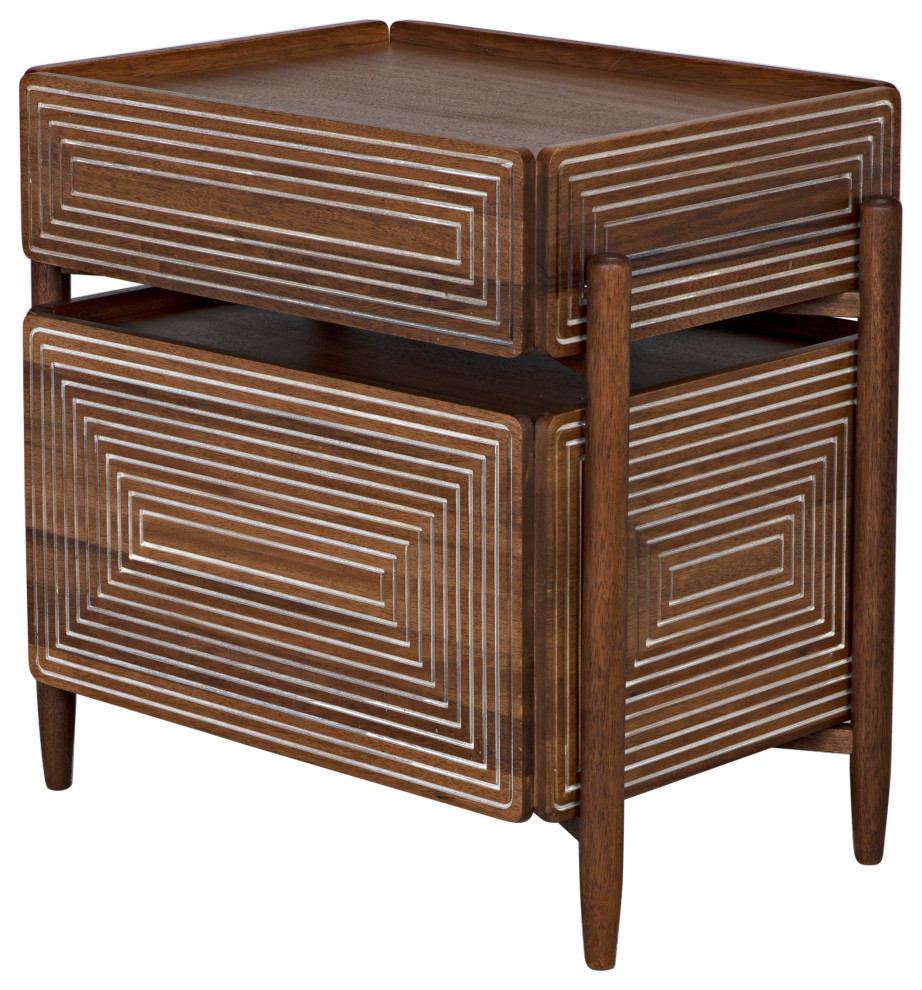 NOIR Furniture   Savino Side Table in Dark Walnut   GTAB970DW   Midcentury   Side Tables And End Tables   by Noir  Houzz