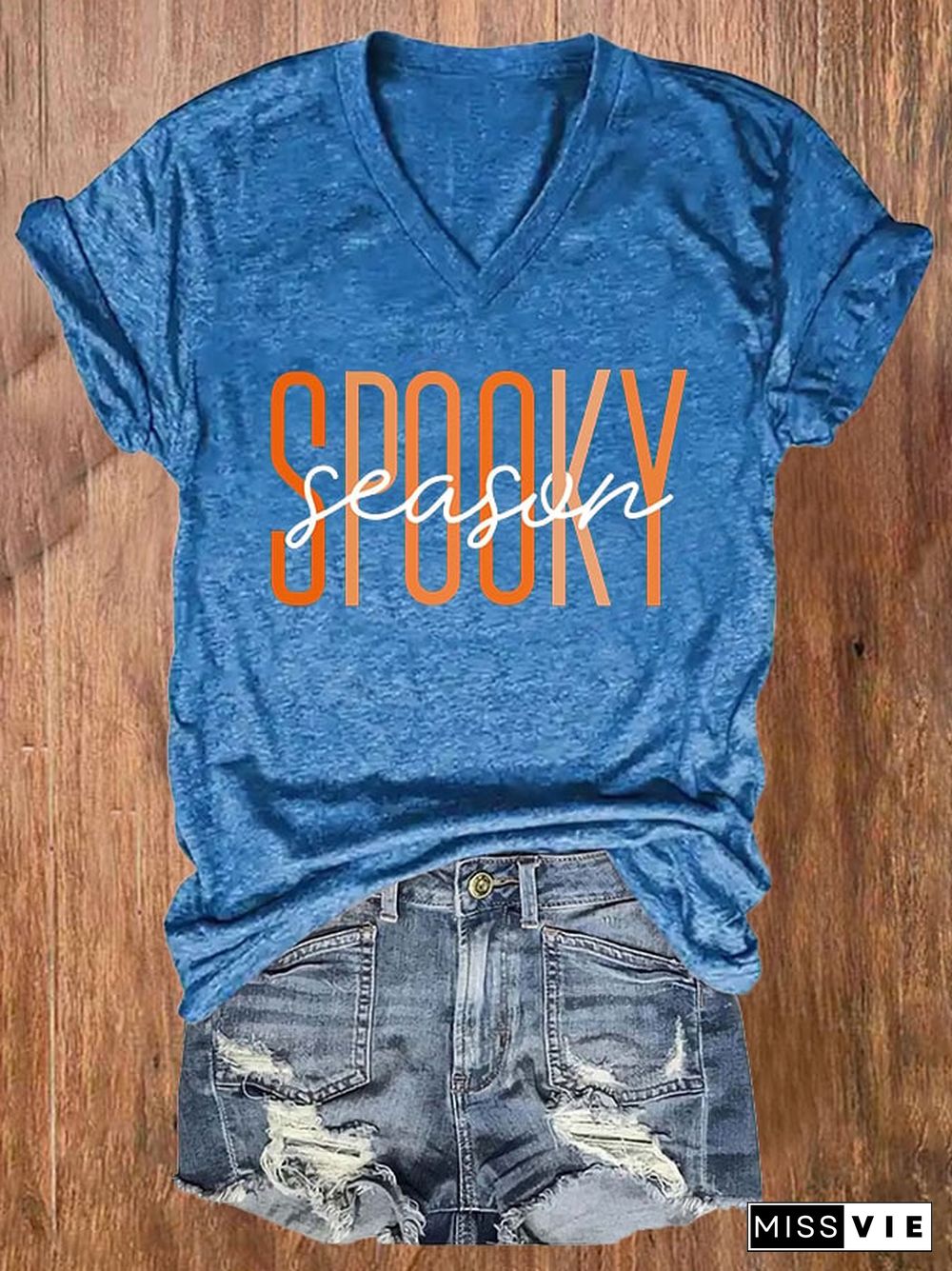 Women's Spooky Season Print Casual T-Shirt