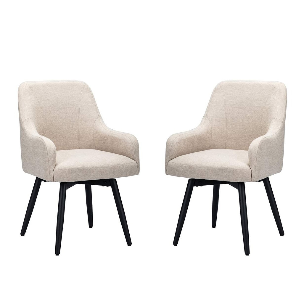 Swivel Dining Chairs Set of 2 Upholstered Accent Chairs Living Room Chairs Desk Office Arm Chair