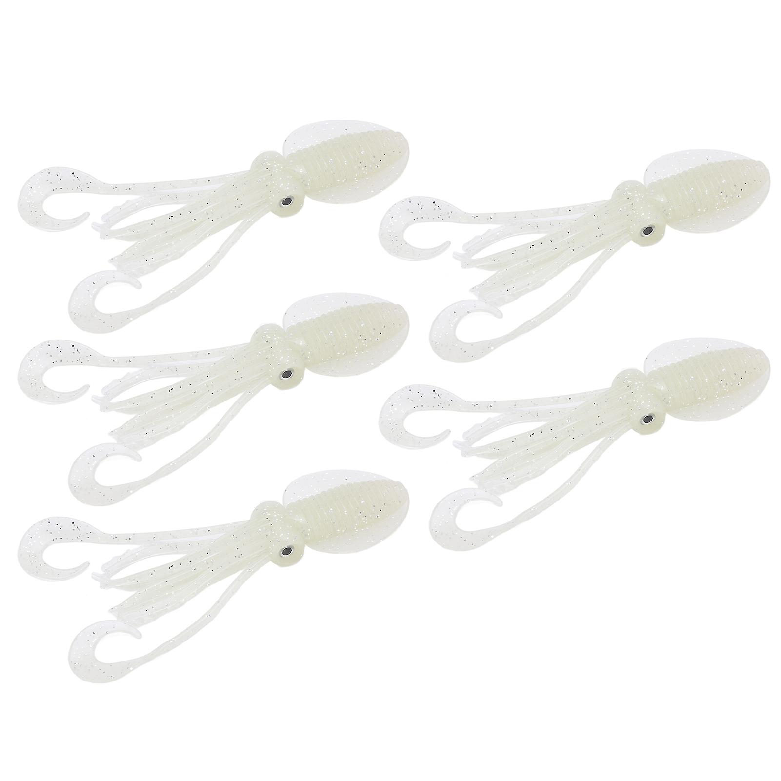 5 Pcs Octopus Lure Soft Luminous Octopus Trolling Bait For Saltwater Ocean Fishing Approx. 12cm / 4.7in