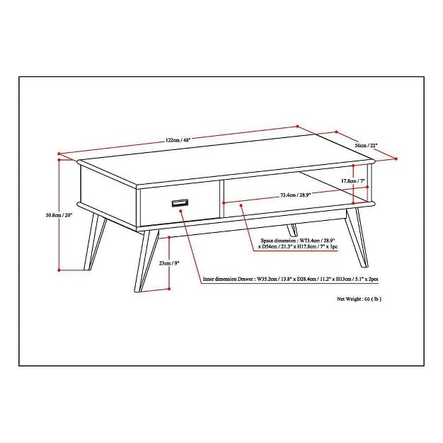 Simplihome Coffee Table Draper