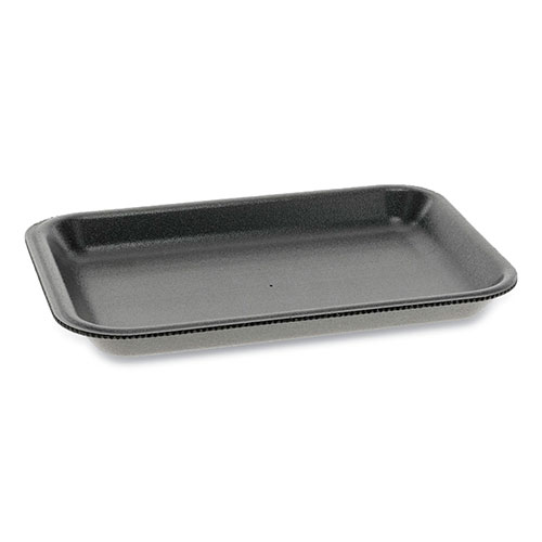 Pactiv Supermarket Trays | #2， 1-Compartment， 8.2 x 5.7 x 0.91， Black， 500