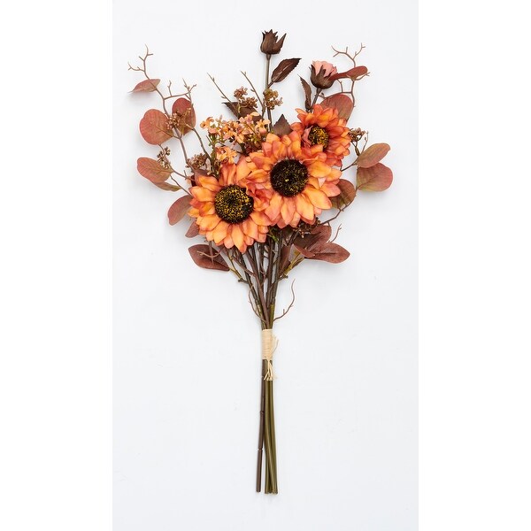 22 Sunflowers and Fall Leaves Bouquet