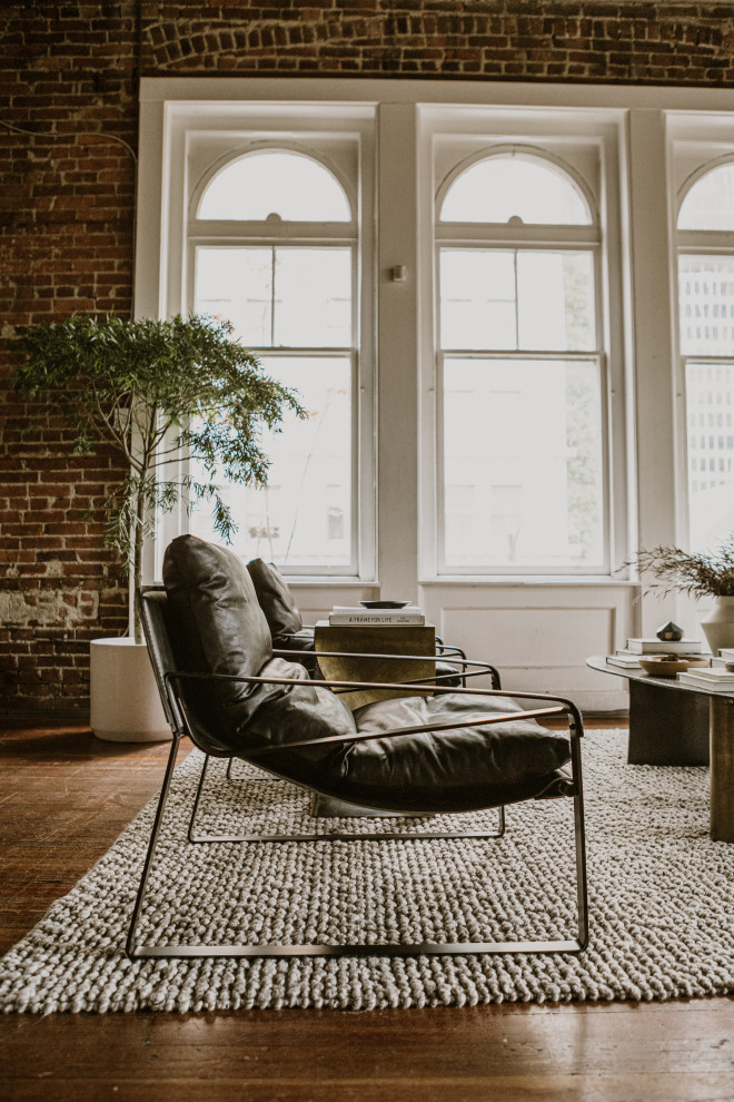 Connor Club Chair Onyx Black Leather   Industrial   Armchairs And Accent Chairs   by Morning Design Group  Inc  Houzz