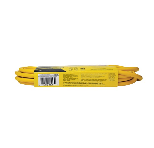 Stanley Tools Yellow Outdoor Power Extension Cord 25 Feet