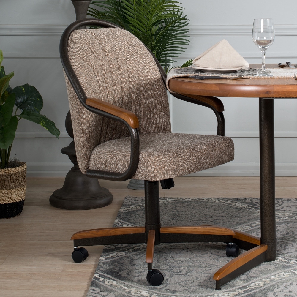 Casual Dining Barell Swivel and Tilt Rolling Dining Chair   38\