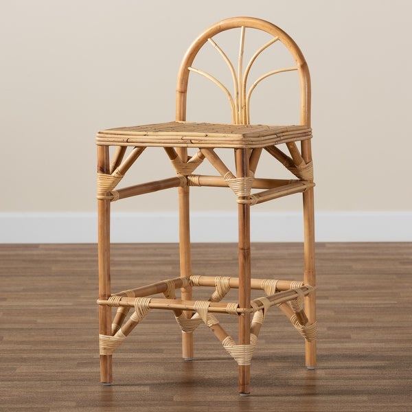 Seville Modern and Contemporary Natural Finished Rattan Counter Stool