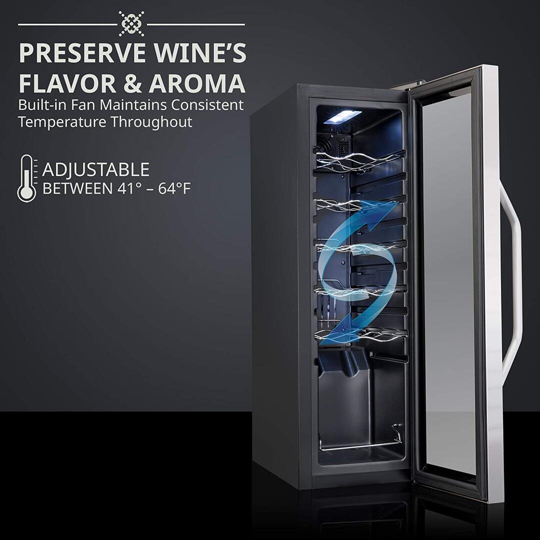 Ivation IVFWCC121WSS 10 Inch Stainless Steel Wine Cooler