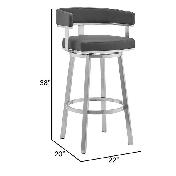 Sez 26 Inch Modern Swivel Barstool Armchair， Backrest