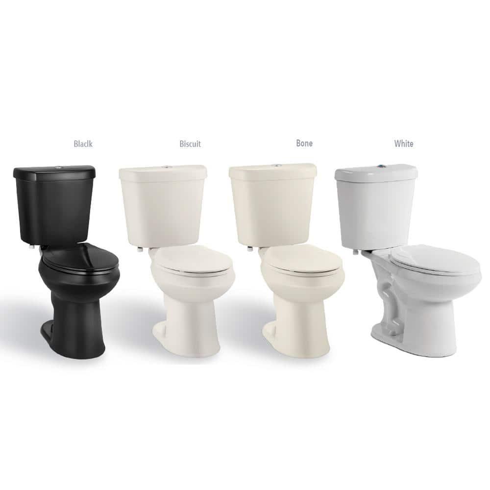 Glacier Bay 2piece 11 GPF16 GPF High Efficiency Dual Flush Elongated Toilet in Black