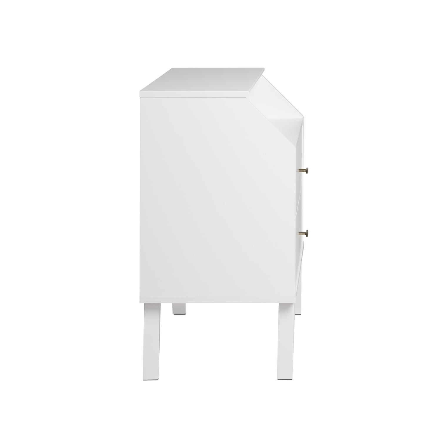 Prepac Milo Mid Century Modern 2-Drawer Bedroom Nightstand, White