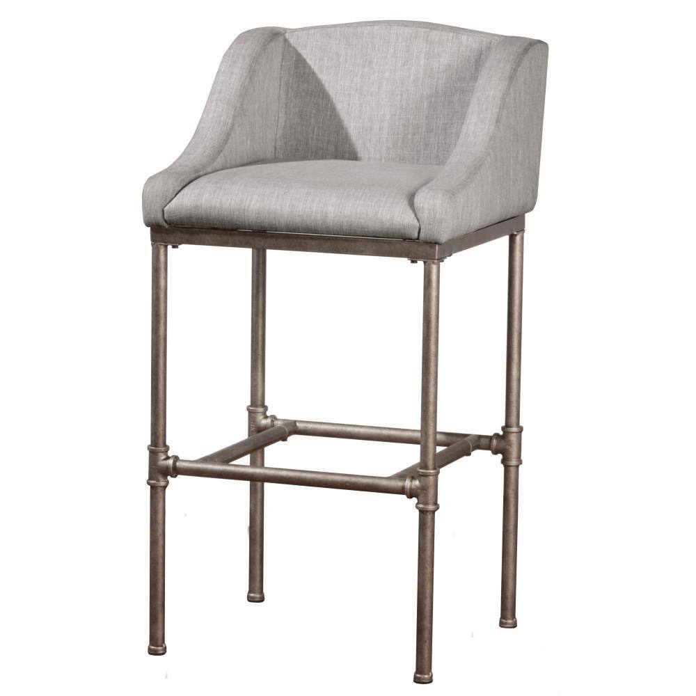 Hillsdale Furniture Dillon Metal 35.25 in. Textured Silver Counter Height Stool 4188-826