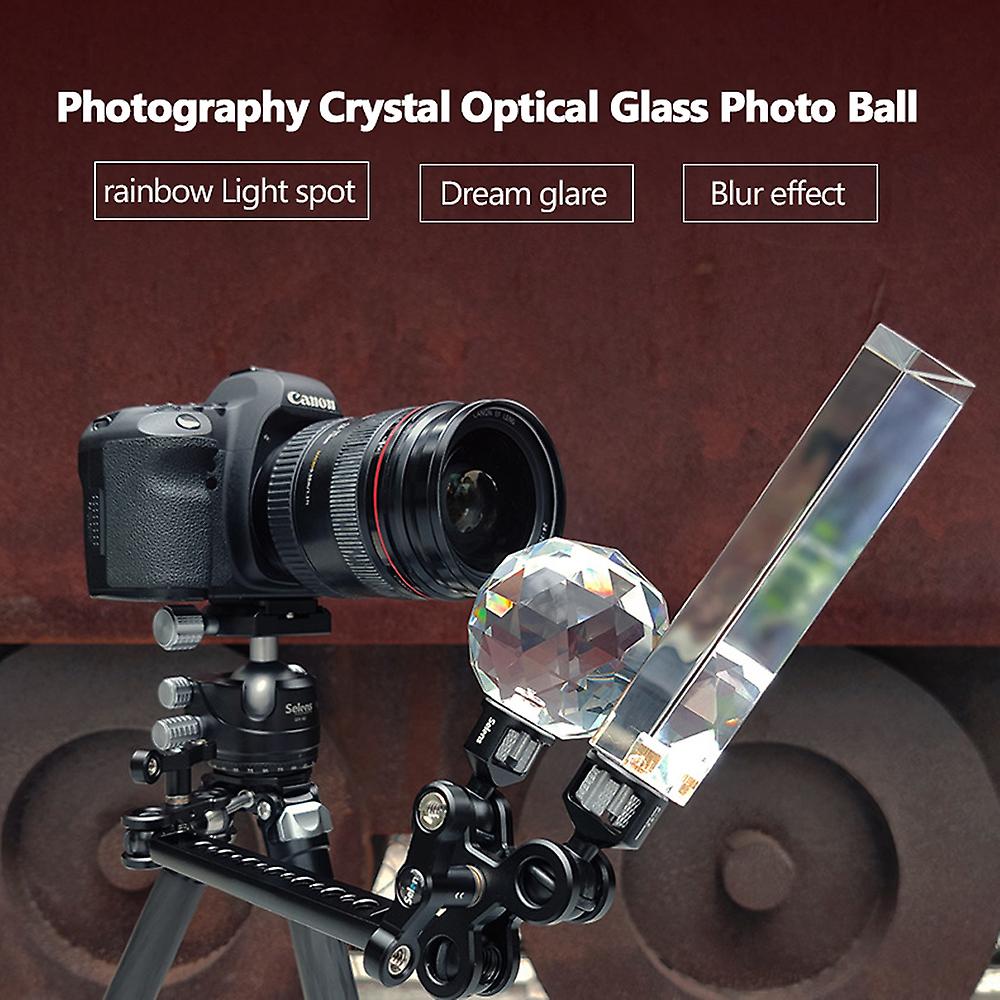 Photography Crystal Optical Glass Photo Ball With 1/4'' Screw Mouth Glow Effect Decorative Photography Accessories  30mm Mold Depth 0-150mm