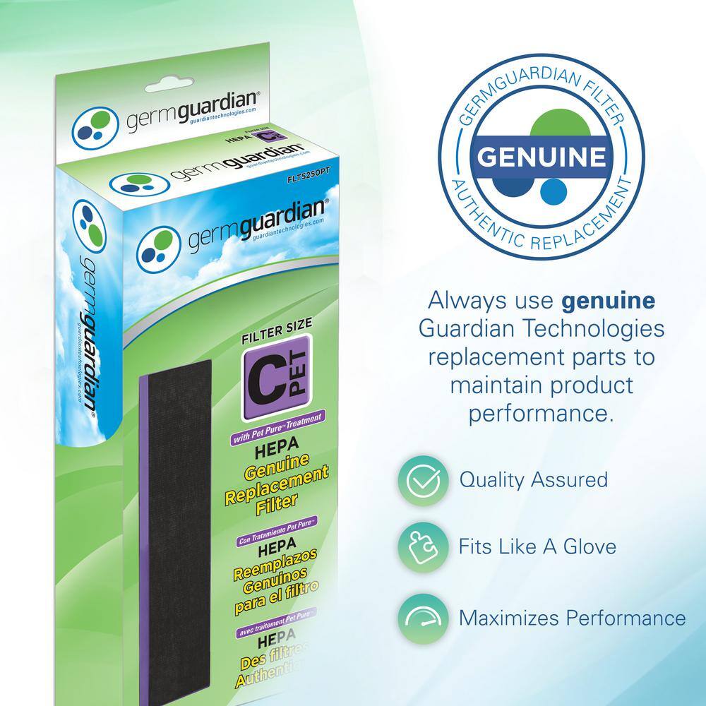 GermGuardian True HEPA with Pet Pure Treatment GENUINE Replacement Filter C for AC5000 Series Air Purifiers FLT5250PT