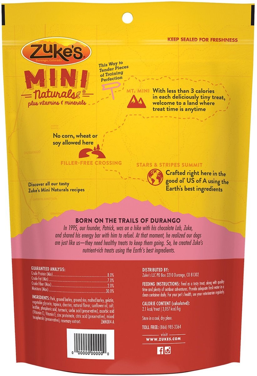 Zuke's Mini Naturals Pork Recipe Training Dog Treats