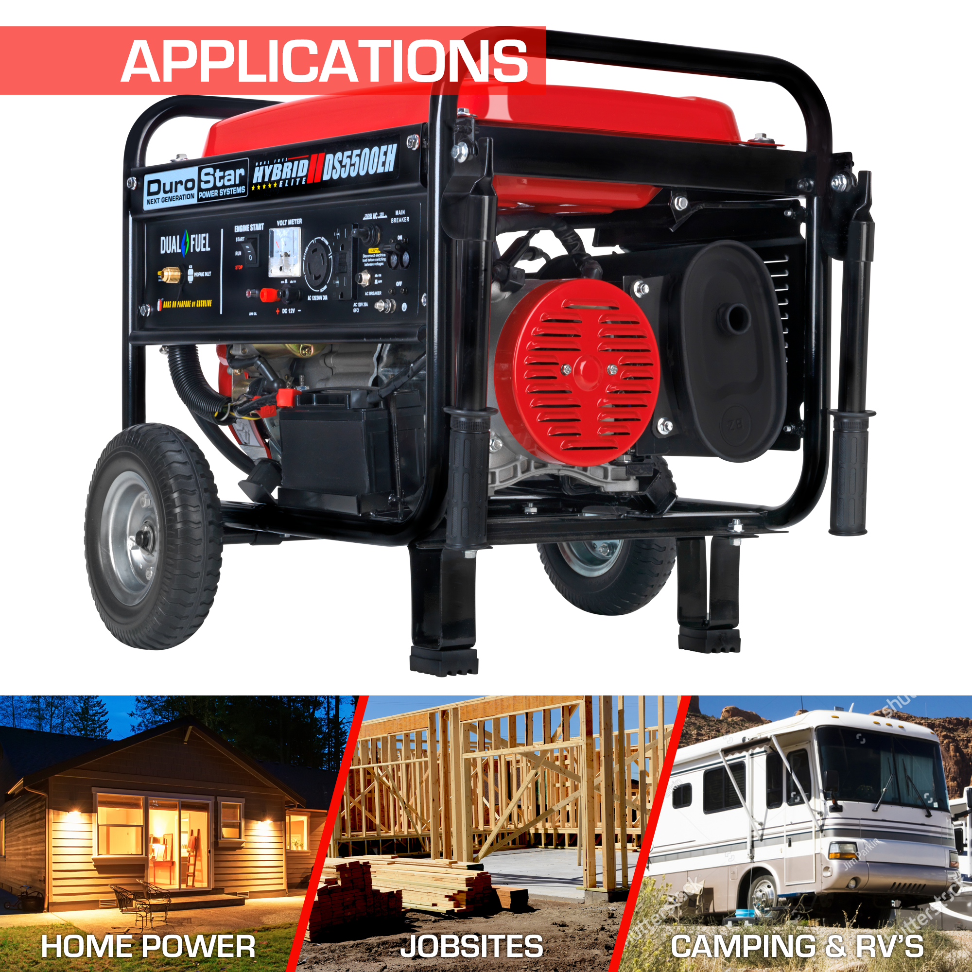 5,500 Watt Dual Fuel Portable Generator