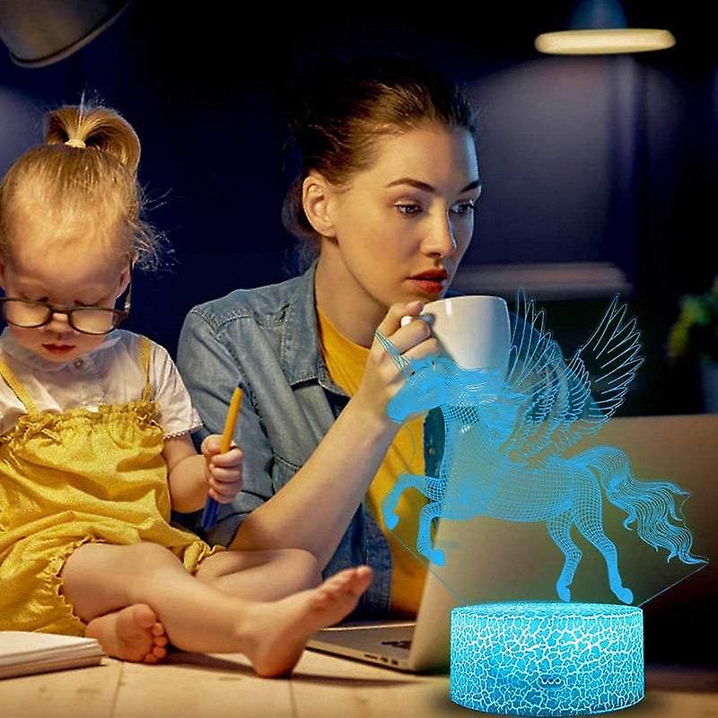 Night Lights Projectors 3D Colour Changing Led Unicorn With Remote Control