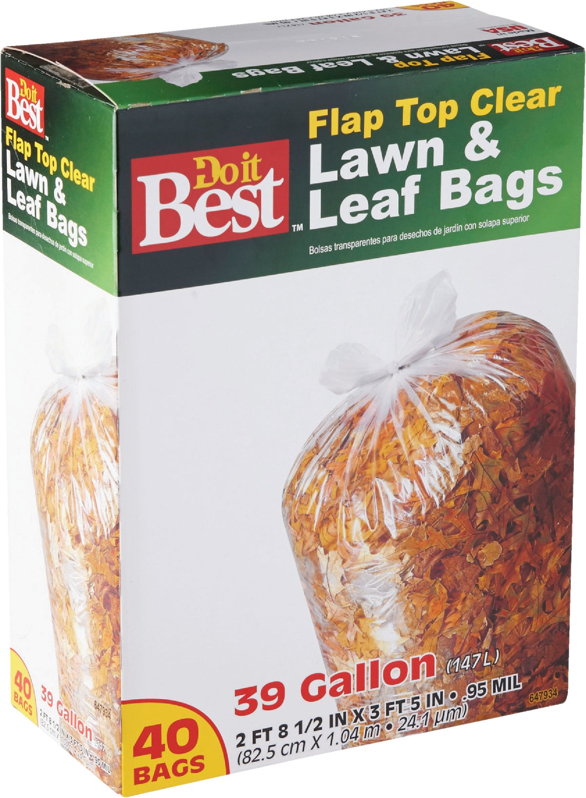 Do it Best Flap Tie Lawnamp Leaf Bag 39 Gal. Clear