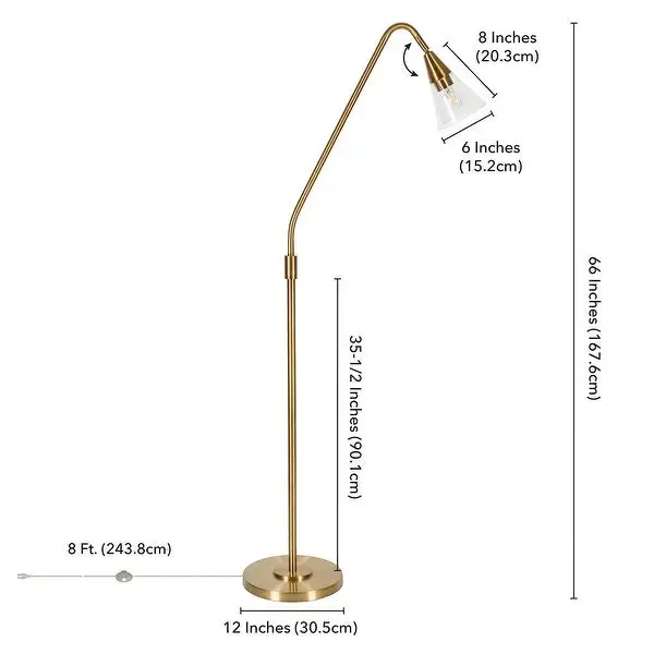 Challice Blackened Bronze Arc Floor Lamp