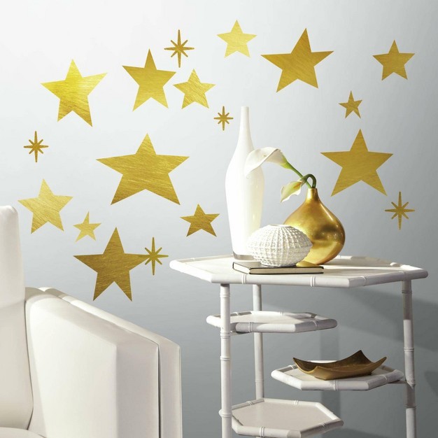 Star Peel And Stick Wall Decal With Foil Gold Roommates