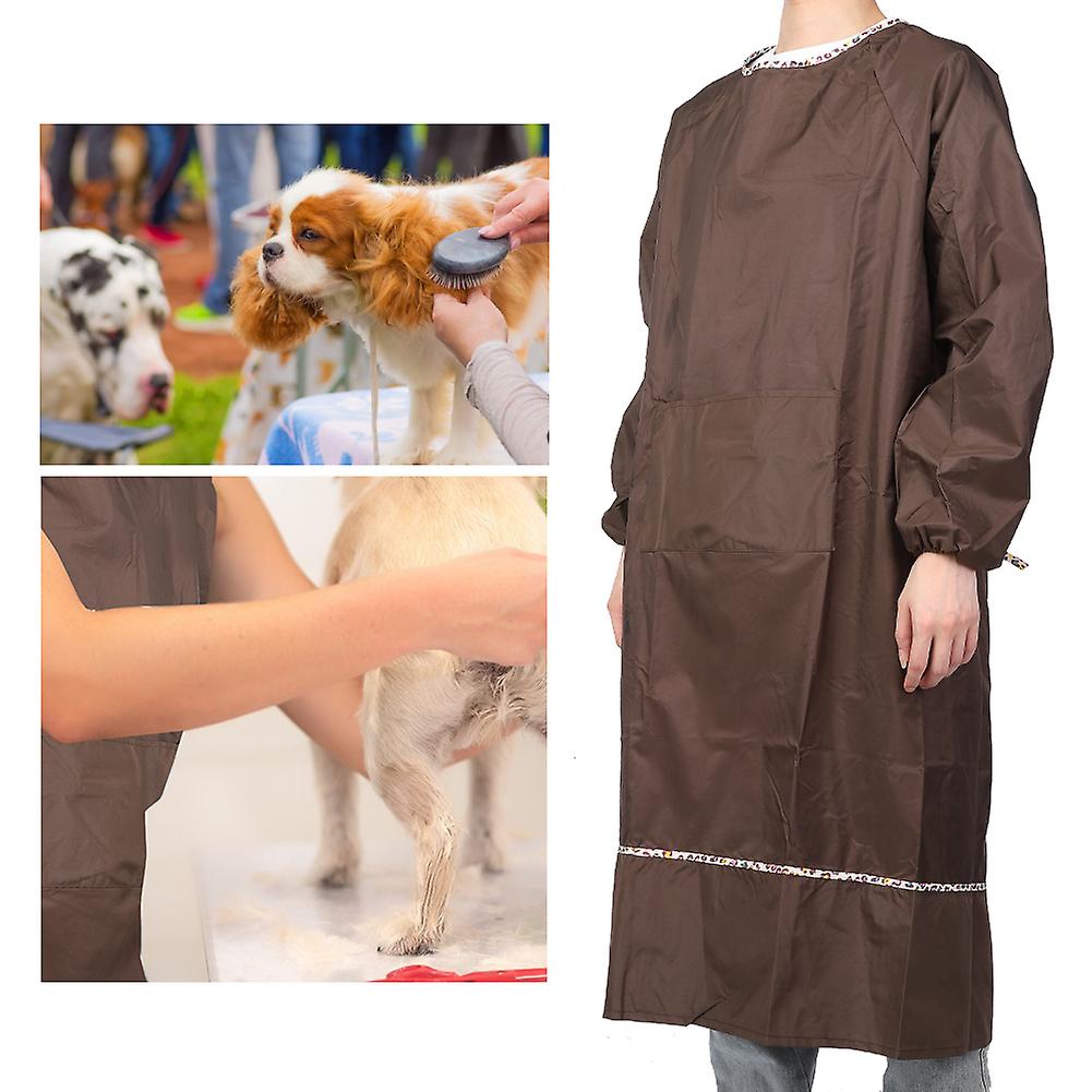 Unisex Waterproof Anti Dirt Apron Long Sleeve For Pet Grooming Cleaning Supplies