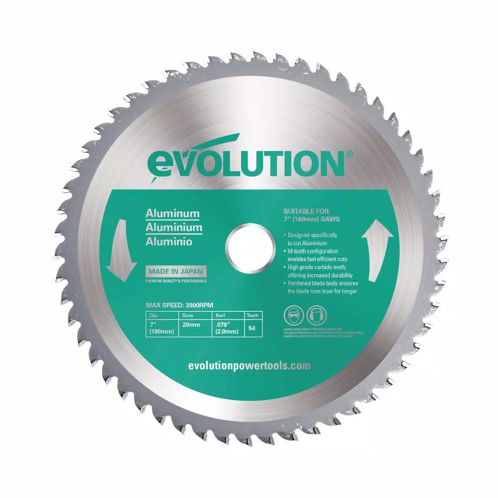 Evolution Power Tools 7 in. 54-Teeth Aluminum Cutting Saw Blade and#8211; XDC Depot