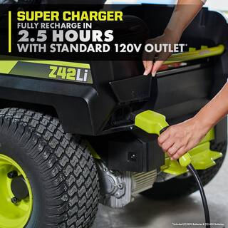 RYOBI 80V HP Brushless 42 in. Battery Electric Cordless Zero Turn Riding Mower (2) 80V Batteries (2) 40V Batteries and Charger RYRM8021