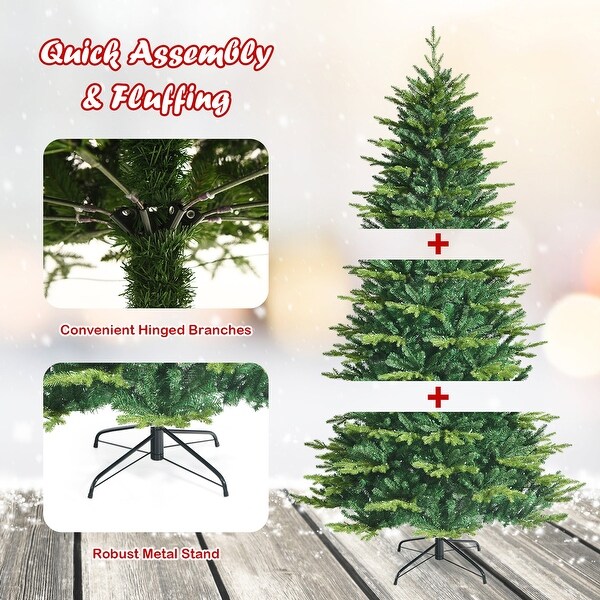 Gymax 6/7/8 FT Prelit Artificial Christmas Tree w/ APP Control and 15